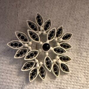 Elegant Black and White Brooch